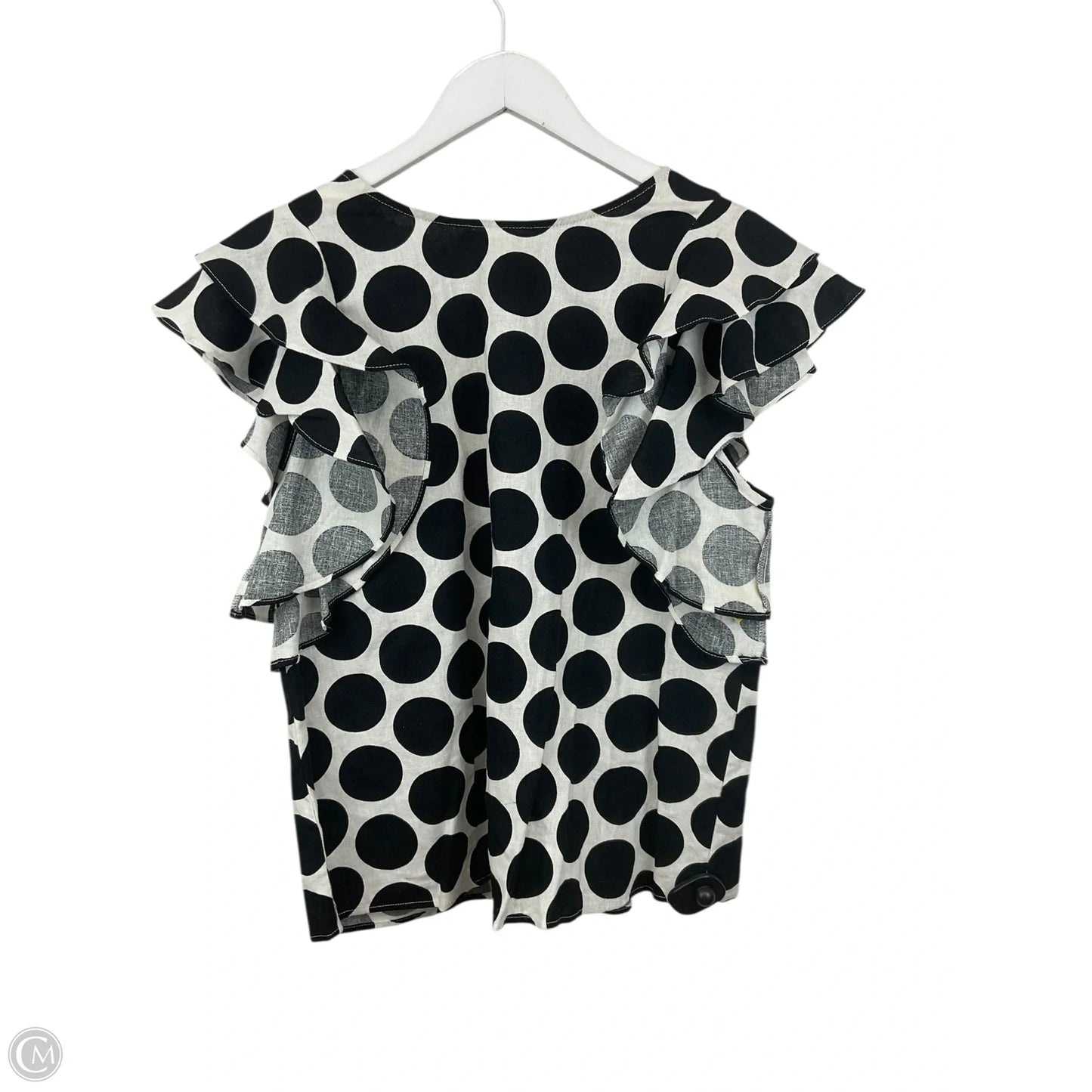 Top Short Sleeve By Who What Wear In Black & White, Size: M