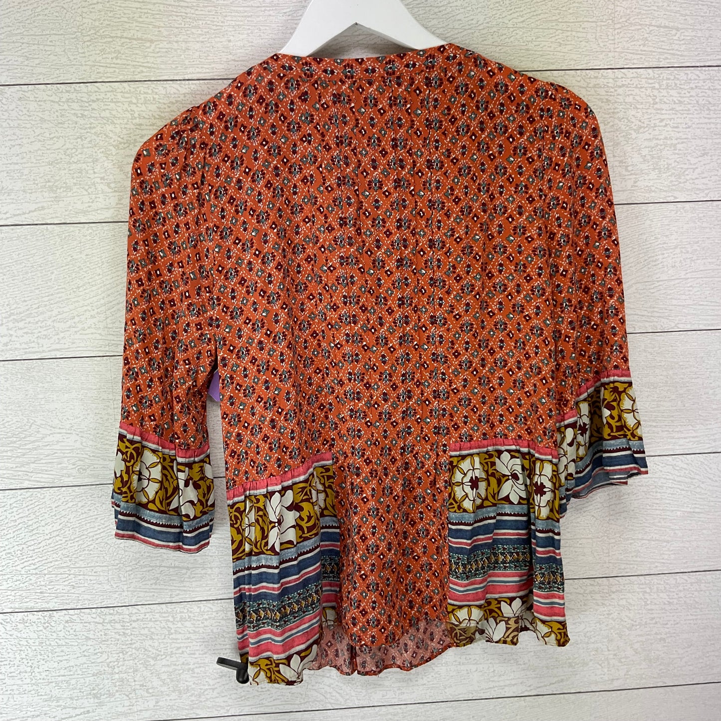 Orange Top 3/4 Sleeve Maeve, Size 0