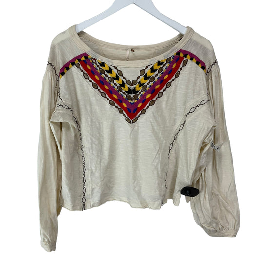 Cream Top Long Sleeve Free People, Size L
