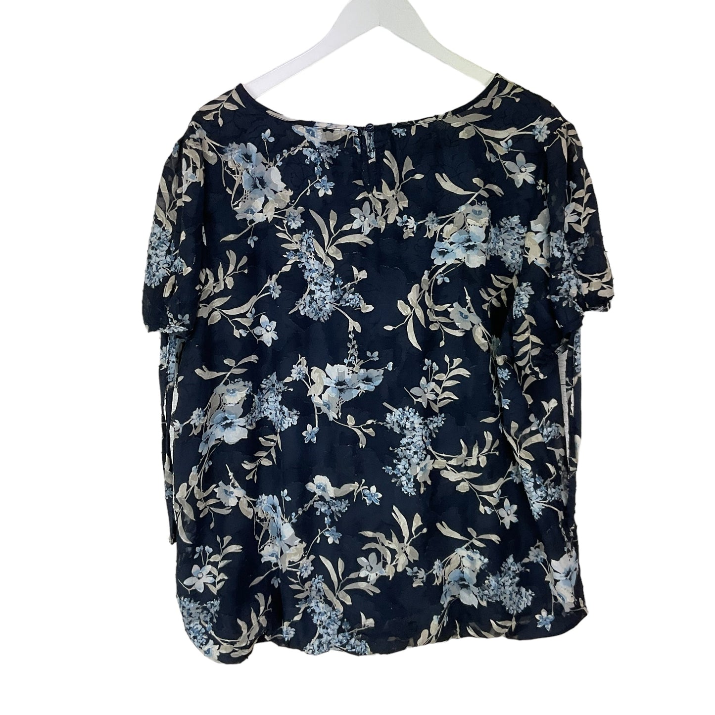 Navy Top Short Sleeve Clothes Mentor, Size 2x