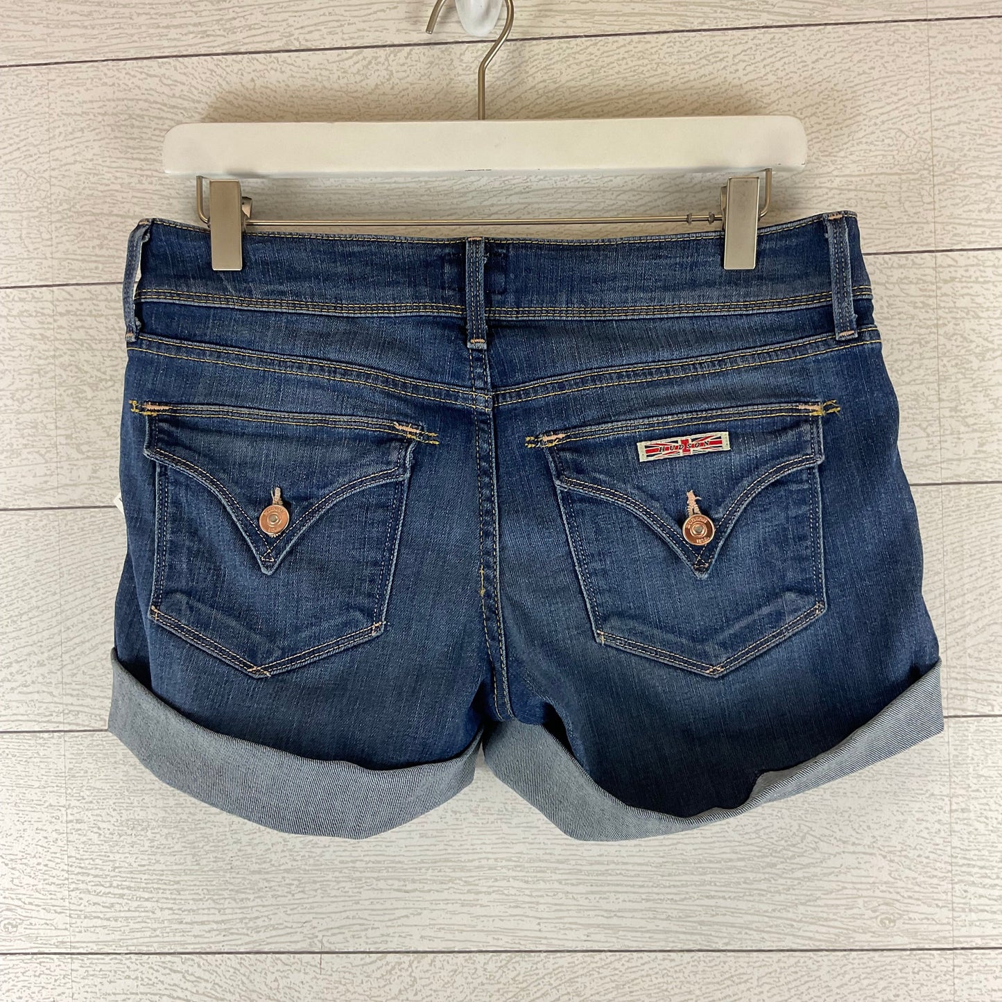 Shorts Designer By Hudson In Blue Denim, Size: 4