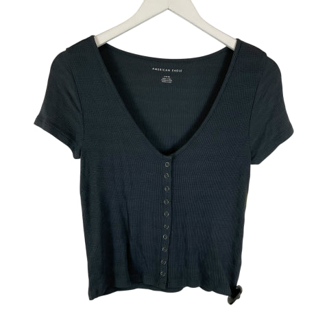 Top Short Sleeve Basic By American Eagle In Grey, Size: S