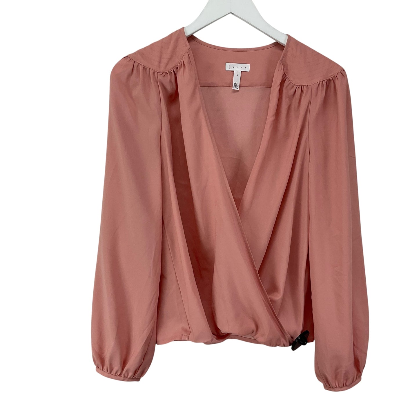 Top Long Sleeve By Leith In Pink, Size: S