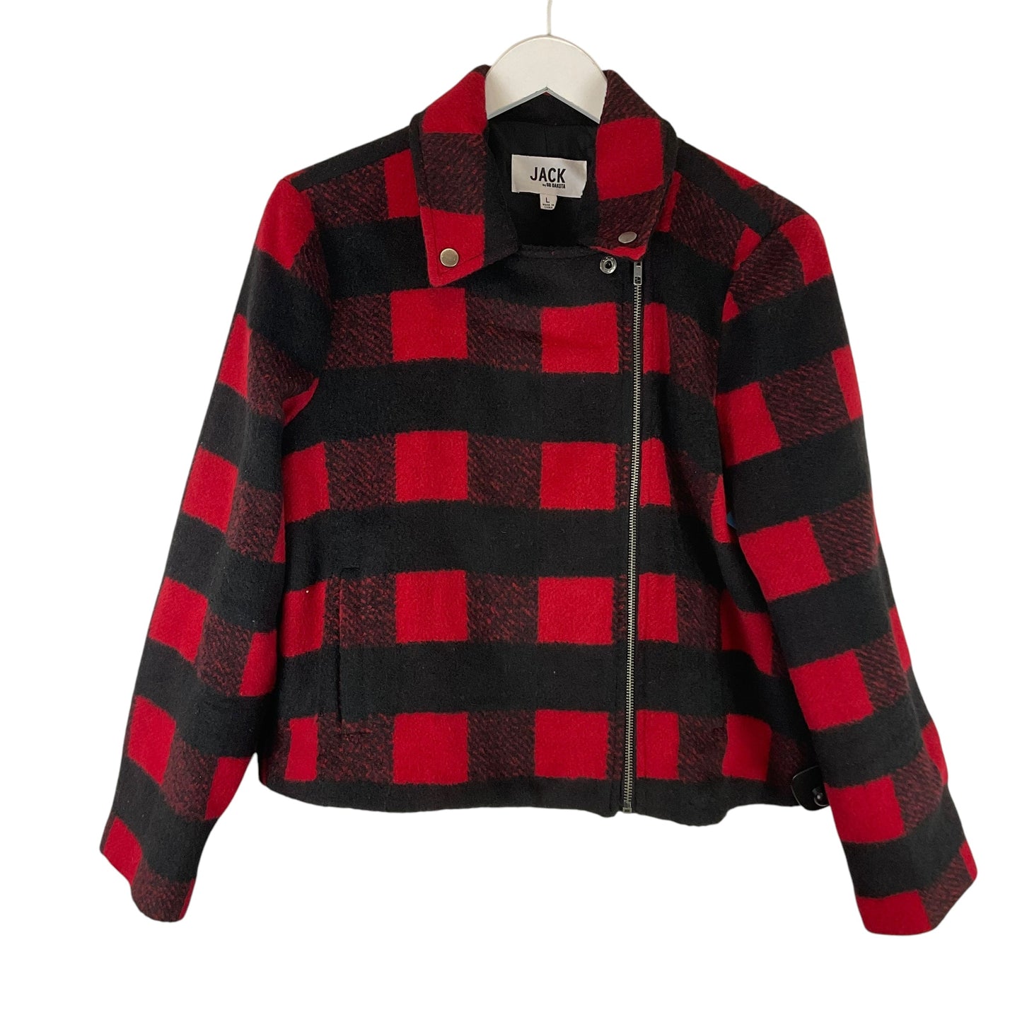 Jacket Fleece By Bb Dakota In Plaid Pattern, Size: L