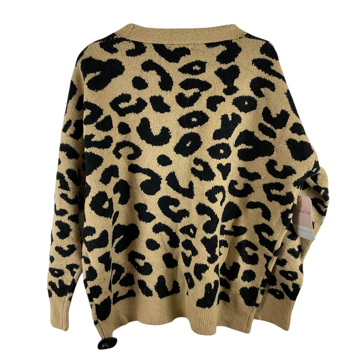 Sweater Cardigan By Clothes Mentor In Animal Print, Size: L