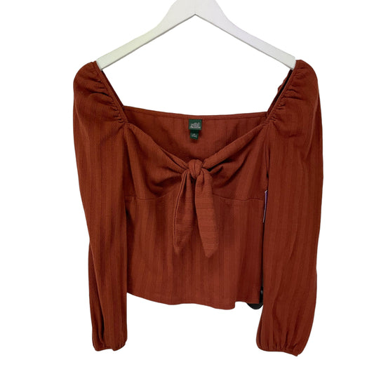 Top Long Sleeve Basic By Wild Fable In Orange, Size: M