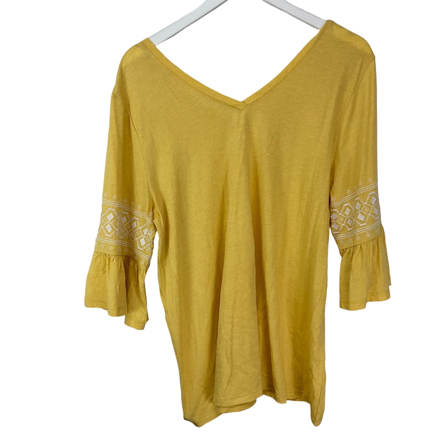 Top Short Sleeve Basic By J. Jill In Yellow, Size: L