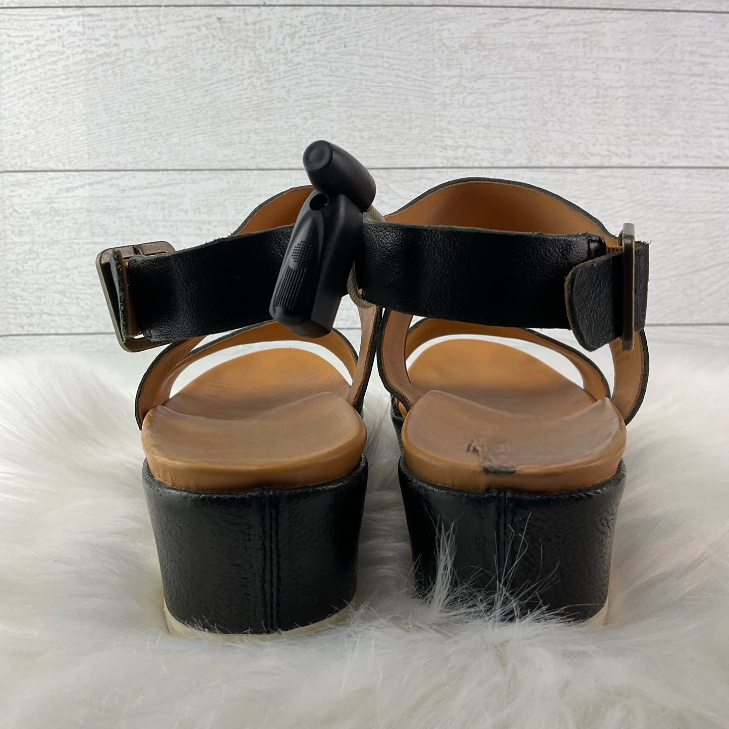 Sandals Heels Block By Kork Ease In Black, Size: 8