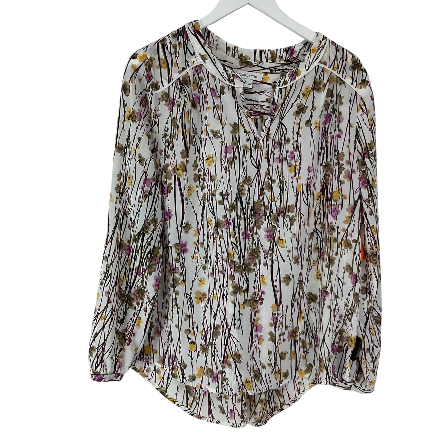 Top Long Sleeve By Liz Claiborne In Purple, Size: L