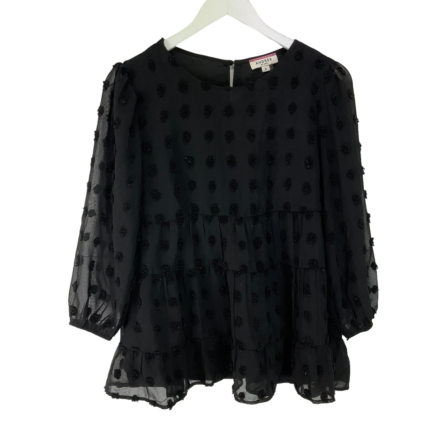 Black Top Long Sleeve Andree By Unit, Size S