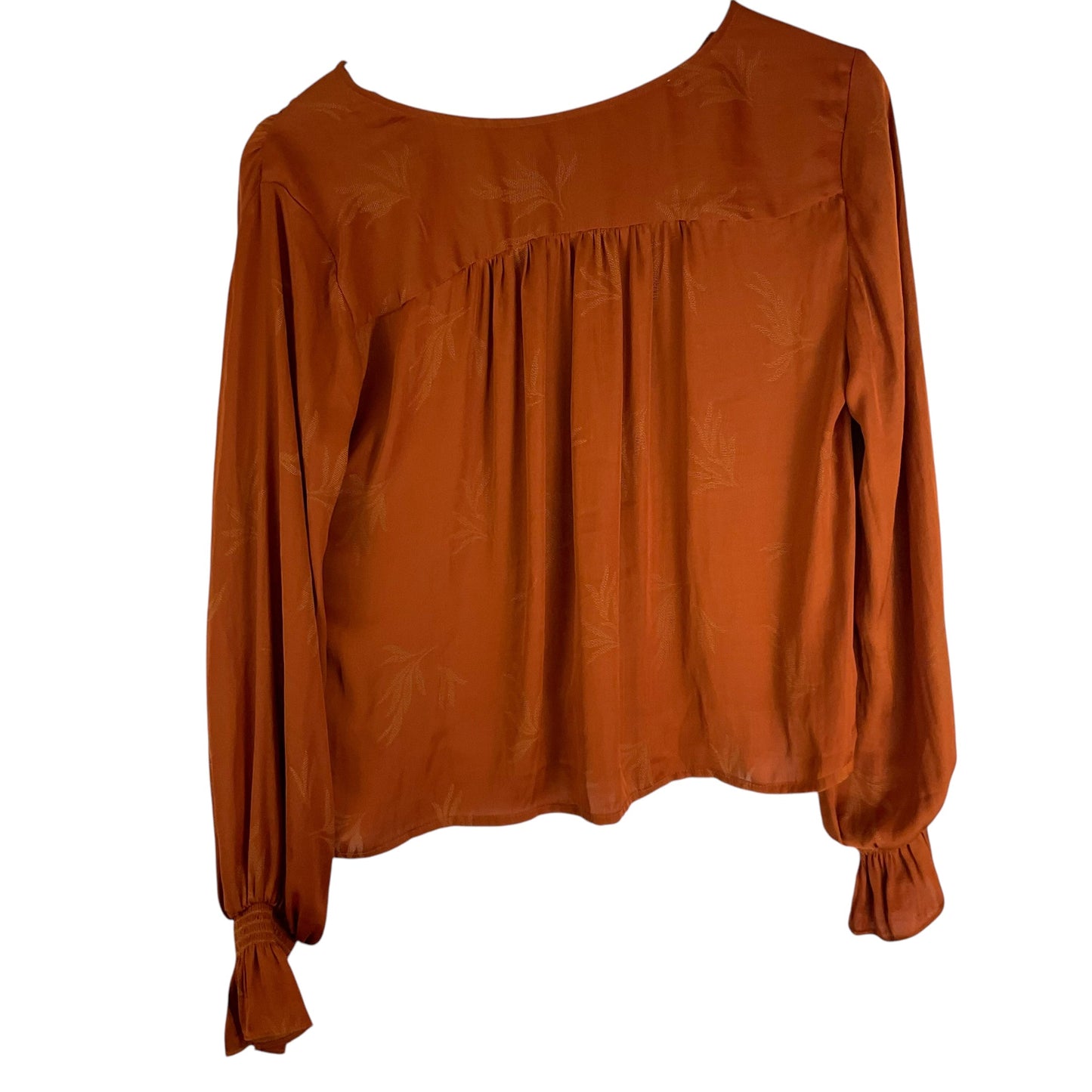 Top Long Sleeve By Anthropologie In Orange, Size: S