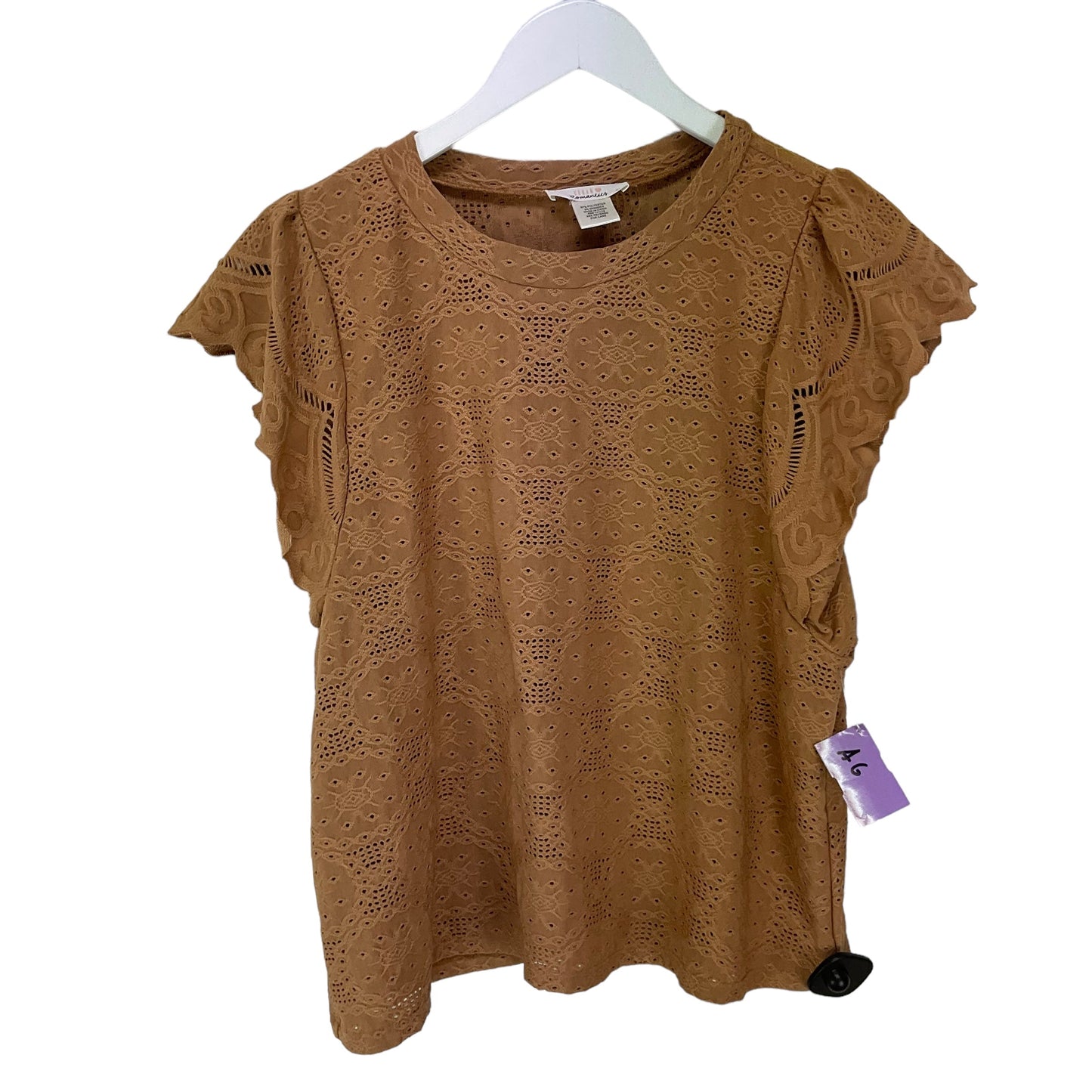 Tan Top Short Sleeve Urban Romantics, Size L