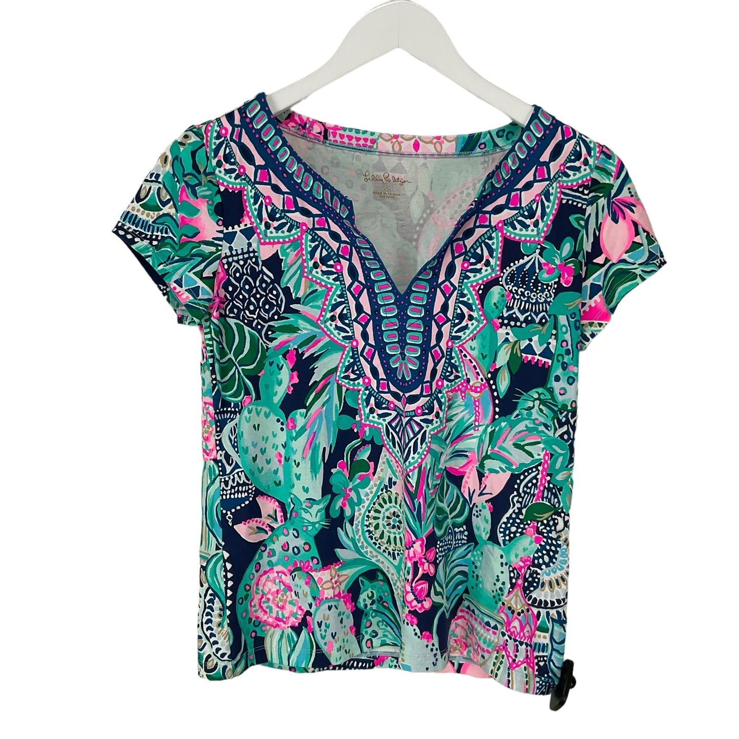 Blue Top Short Sleeve Designer Lilly Pulitzer, Size Xs