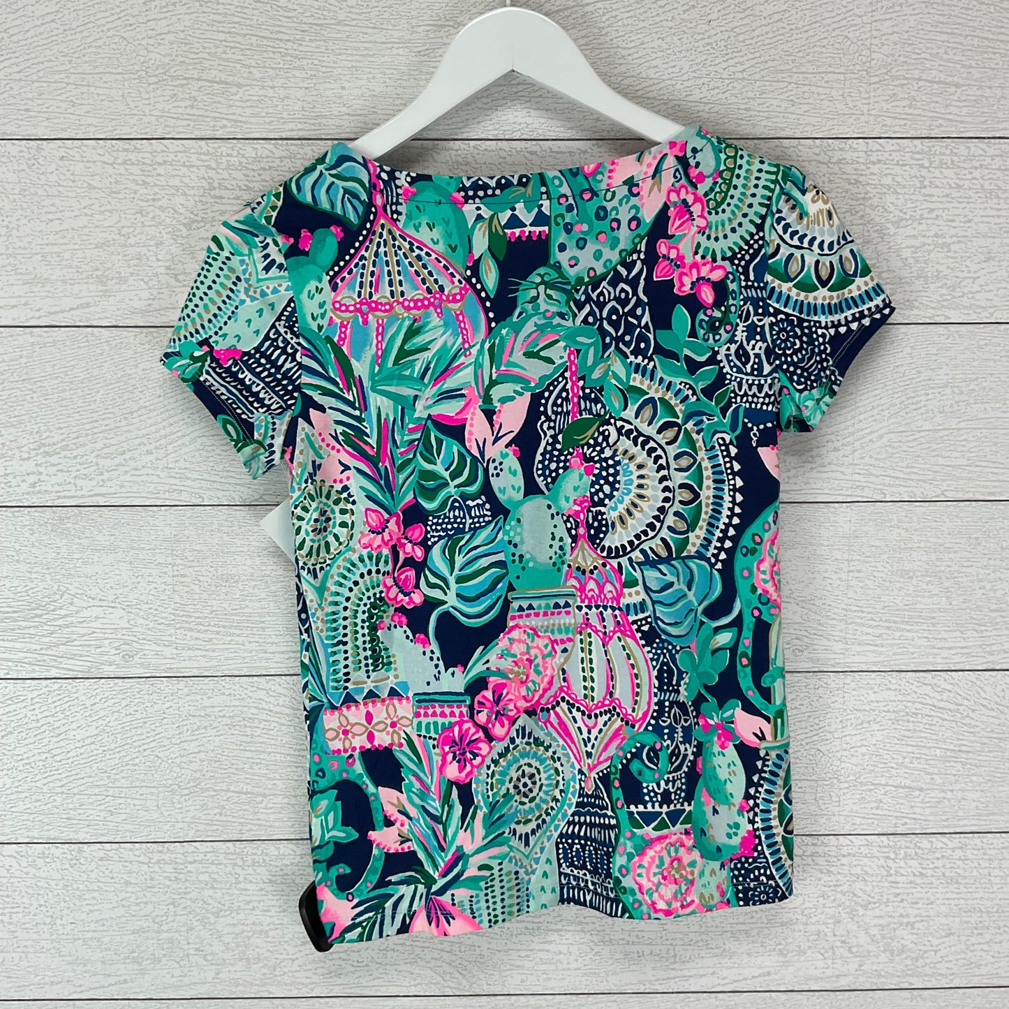 Blue Top Short Sleeve Designer Lilly Pulitzer, Size Xs