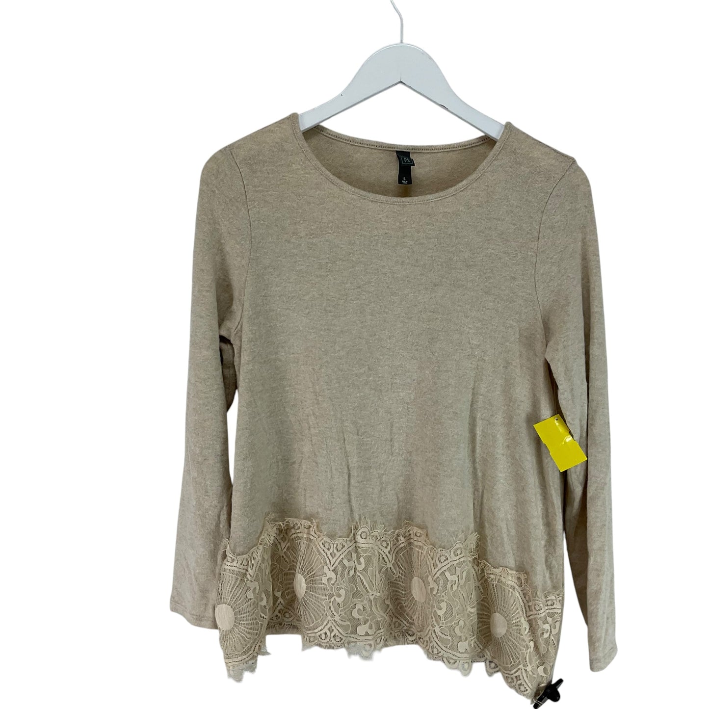 Top Long Sleeve By Alya In Cream, Size: S