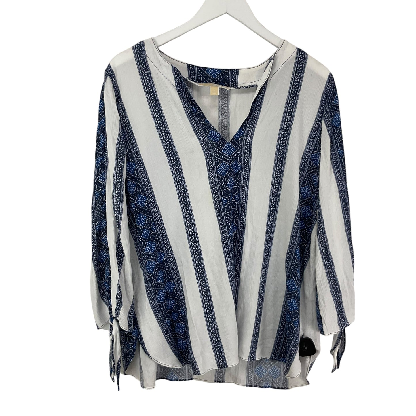 Top Long Sleeve By Michael By Michael Kors In Blue, Size: L