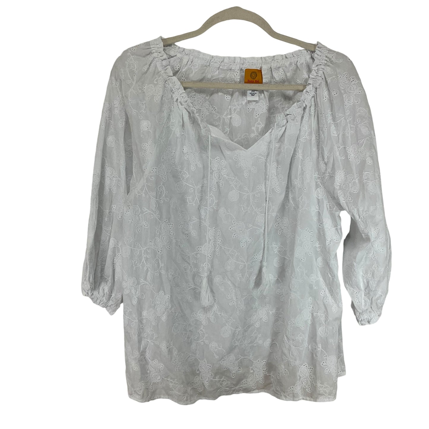 Top Long Sleeve Basic By Ruby Rd In White, Size: 2x