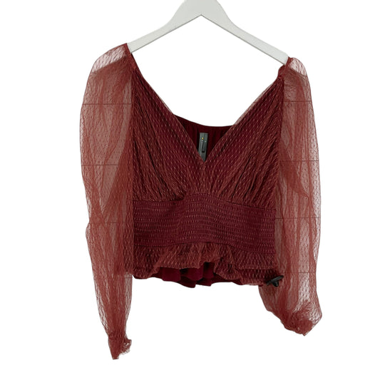 Top Long Sleeve By Anthropologie In Red, Size: M