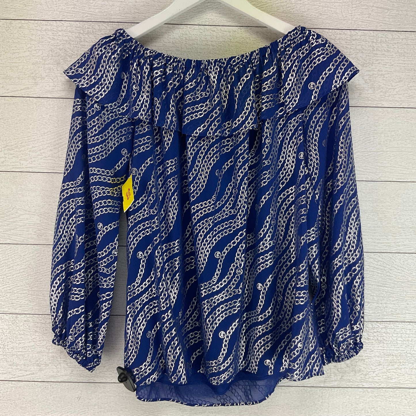 Top Long Sleeve By Michael By Michael Kors In Blue, Size: M