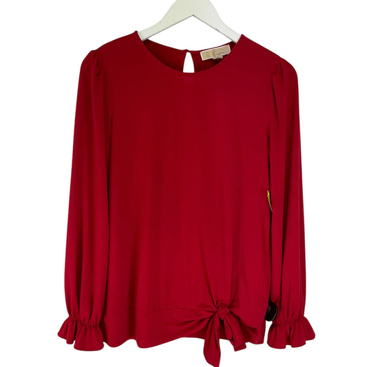 Top Long Sleeve By Michael Kors In Red, Size: M