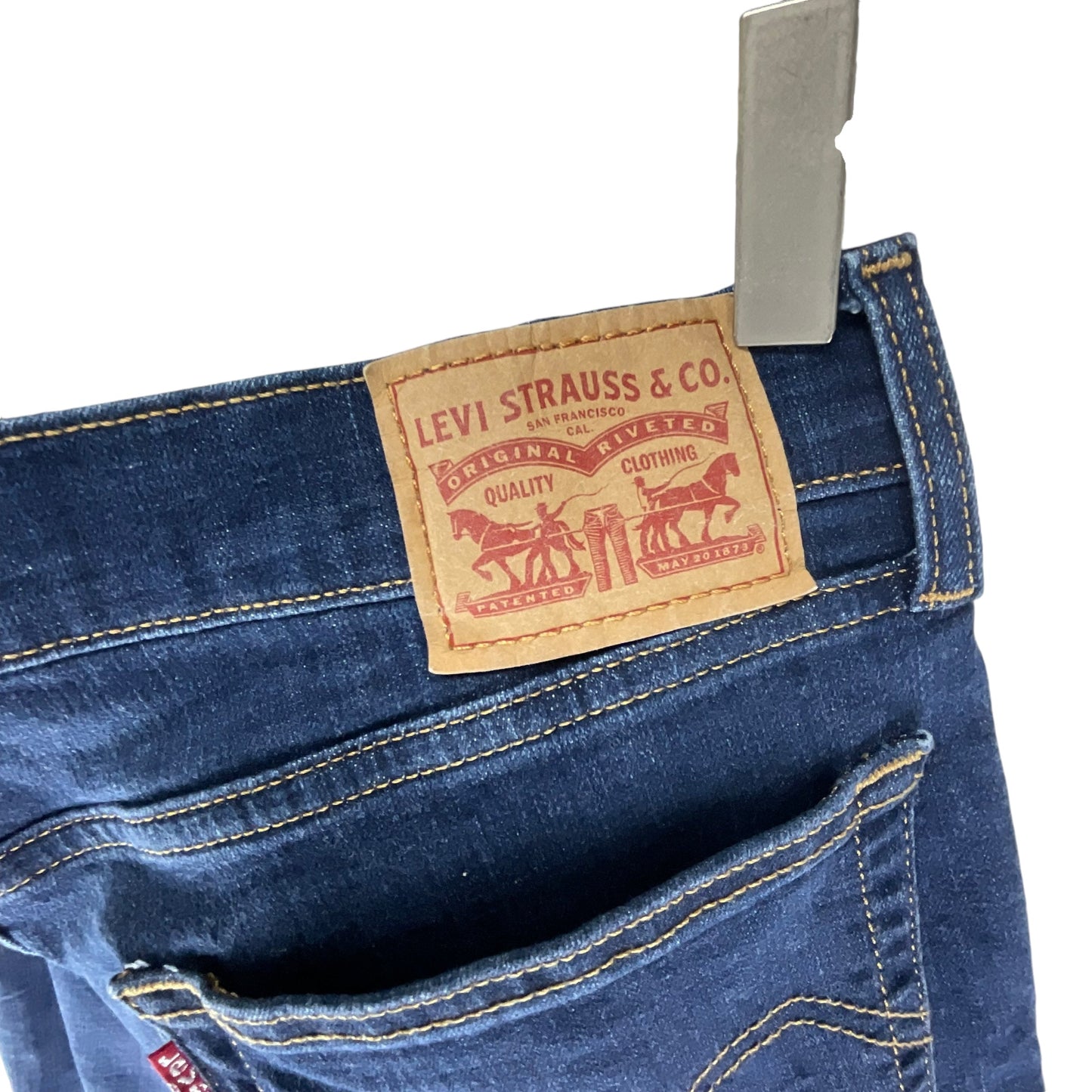 Jeans Straight By Levis In Blue Denim, Size: 8