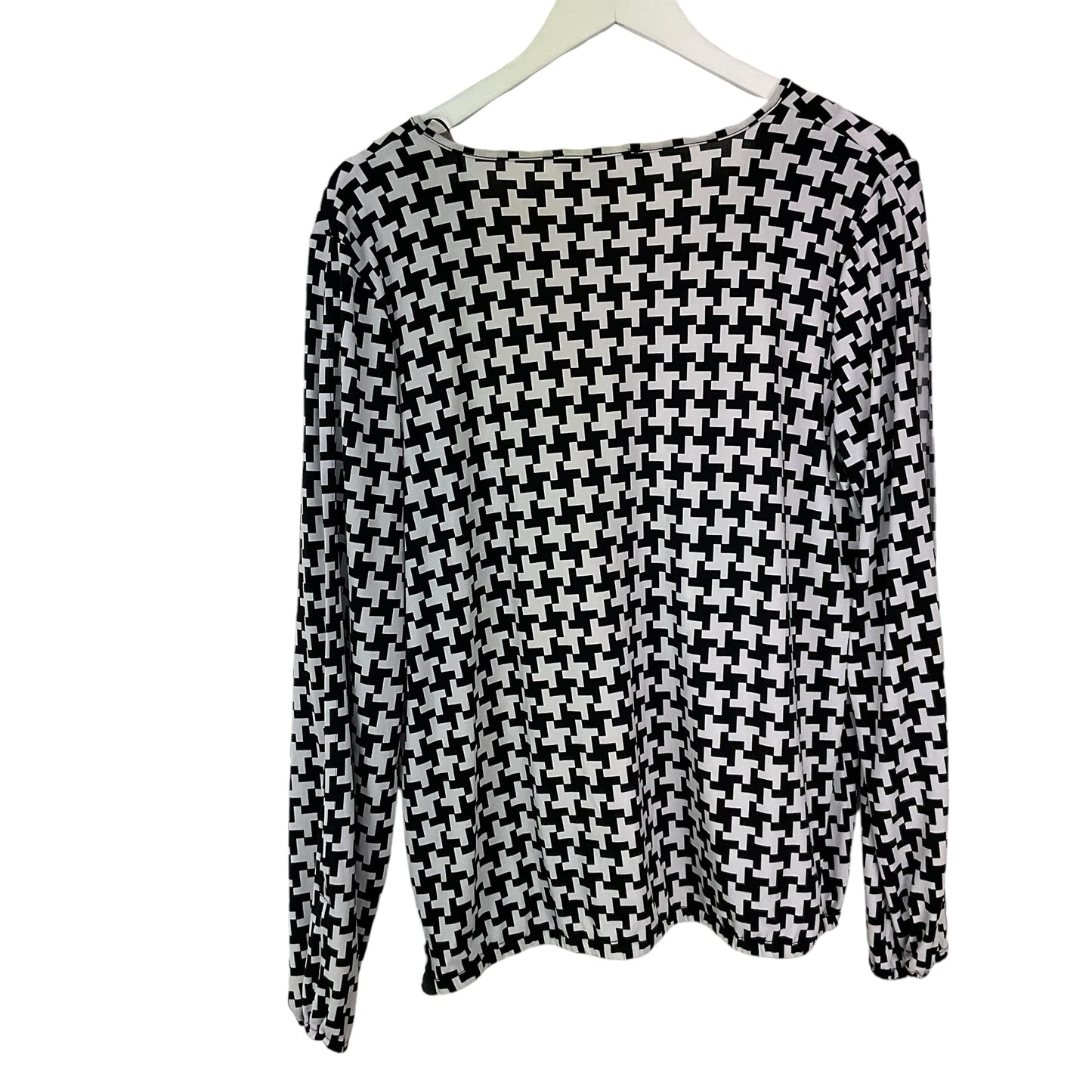 Top Long Sleeve Designer By Michael By Michael Kors In Black & White, Size: L