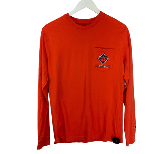 Top Long Sleeve Basic By Champion In Orange, Size: M