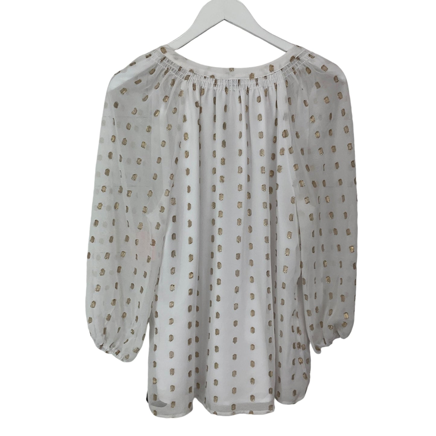 Top Long Sleeve By Crown And Ivy In Gold & White, Size: L