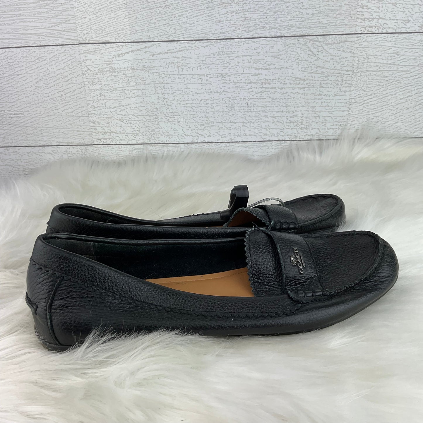 Black Shoes Flats Coach, Size 8.5
