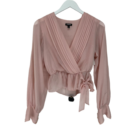 Top Long Sleeve By Express In Pink, Size: Xs