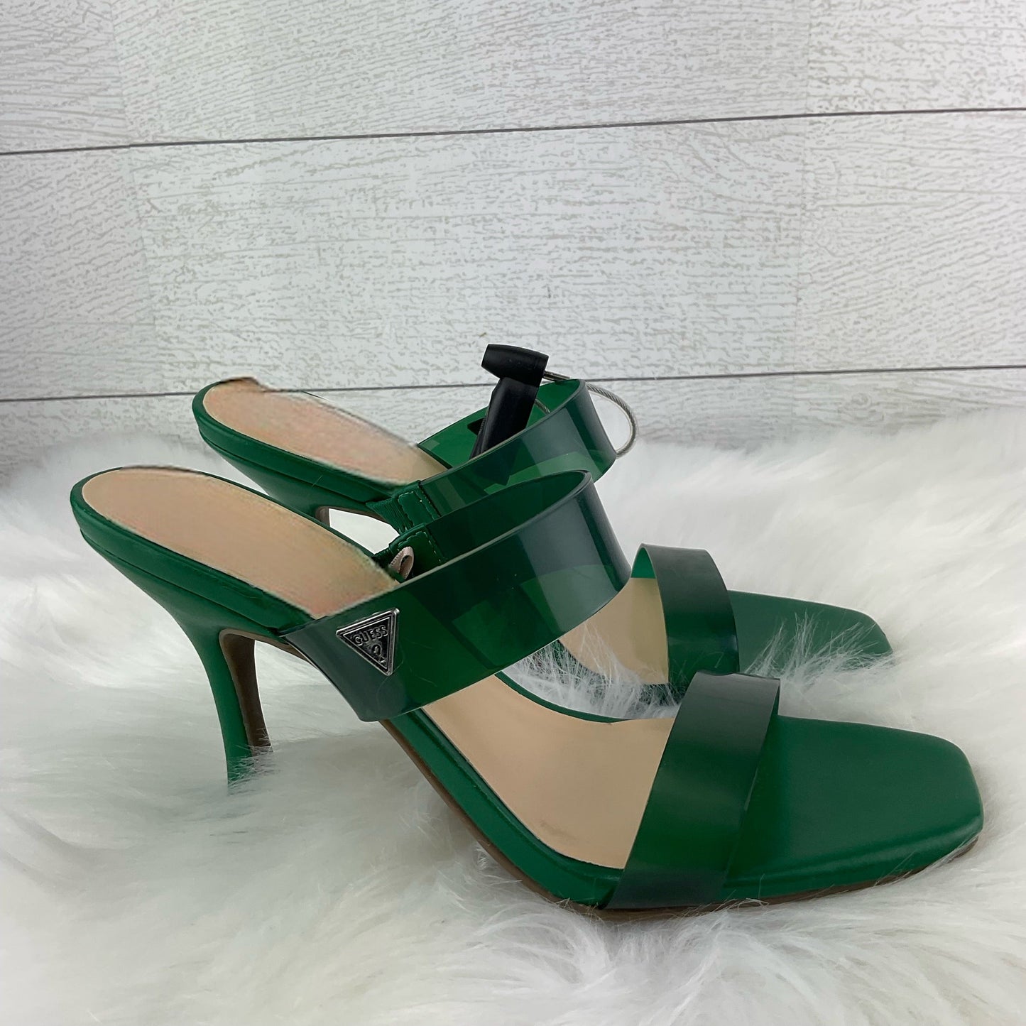 Sandals Heels Stiletto By Guess In Green, Size: 6.5