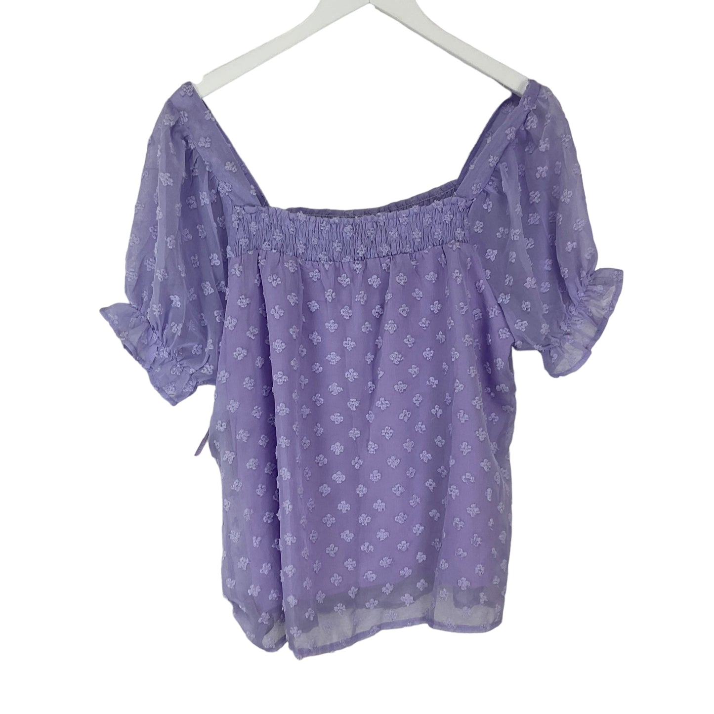 Purple Top Short Sleeve Clothes Mentor, Size L