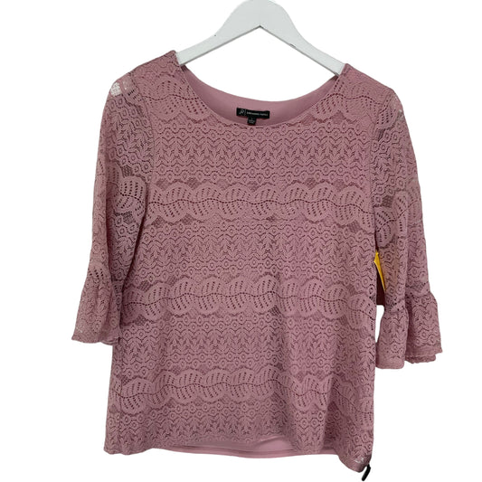 Top Long Sleeve By Adrianna Papell In Pink, Size: L