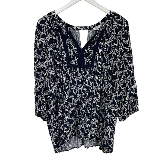 Top 3/4 Sleeve By Crown And Ivy In Navy, Size: Xl