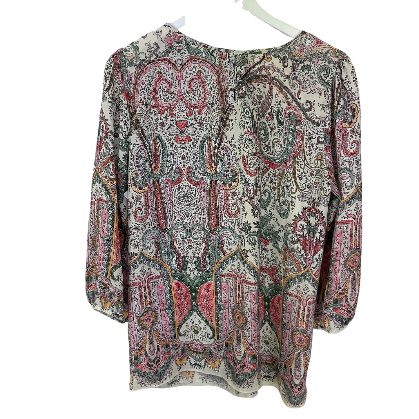 Top Long Sleeve By Cato In Green & Pink, Size: M