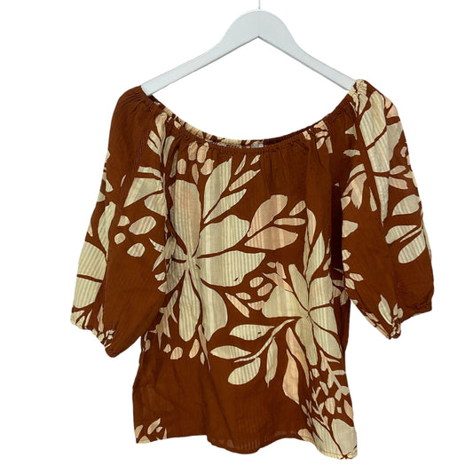 Top 3/4 Sleeve By Anthropologie In Brown, Size: Xs