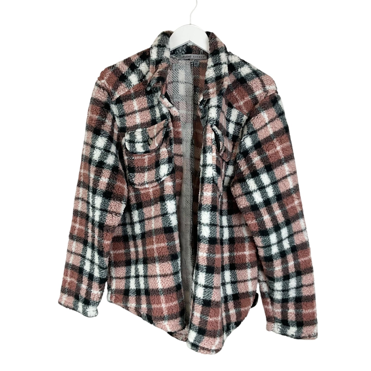 Jacket Fleece By Absolutely Famous In Plaid Pattern, Size: Xl