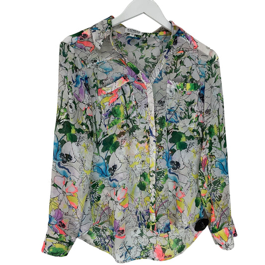 Top Long Sleeve By Express In Multi-colored, Size: S