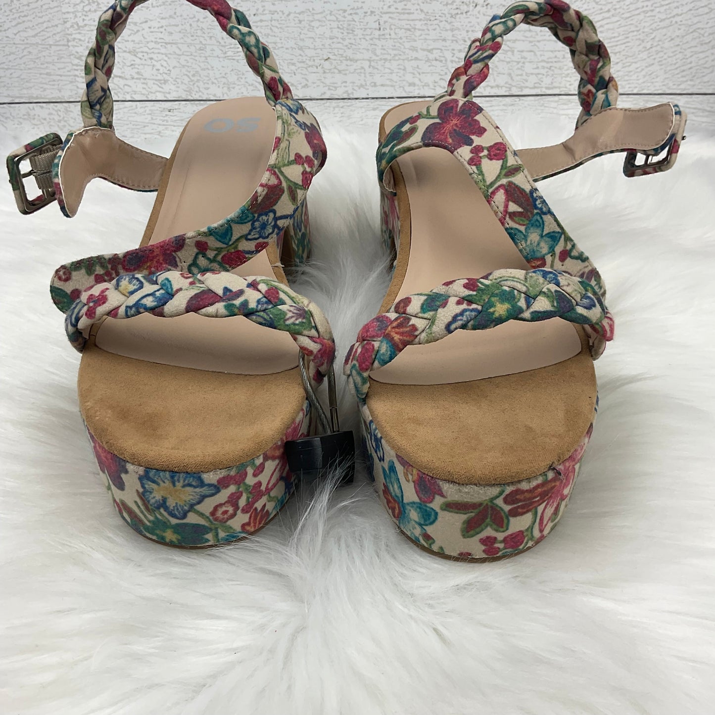 Shoes Heels Block By So In Floral Print, Size: 9.5