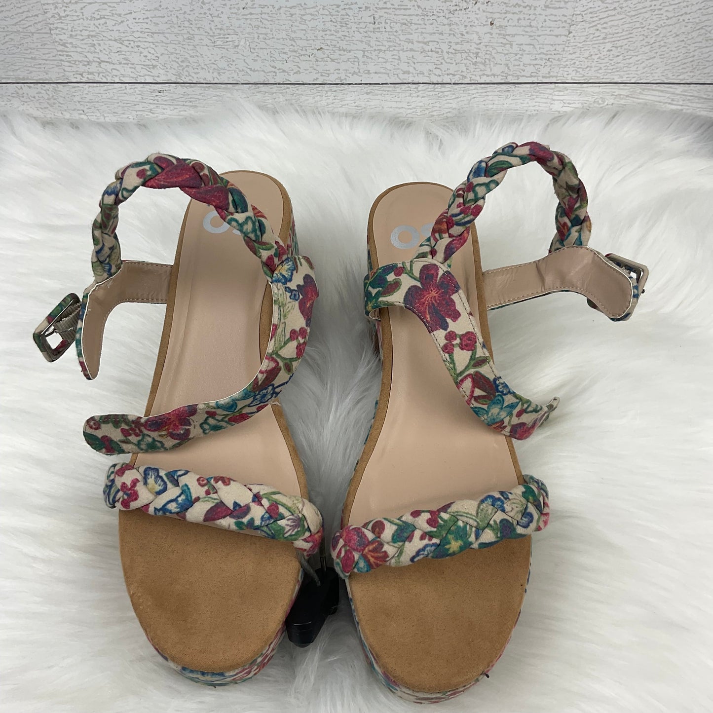 Shoes Heels Block By So In Floral Print, Size: 9.5