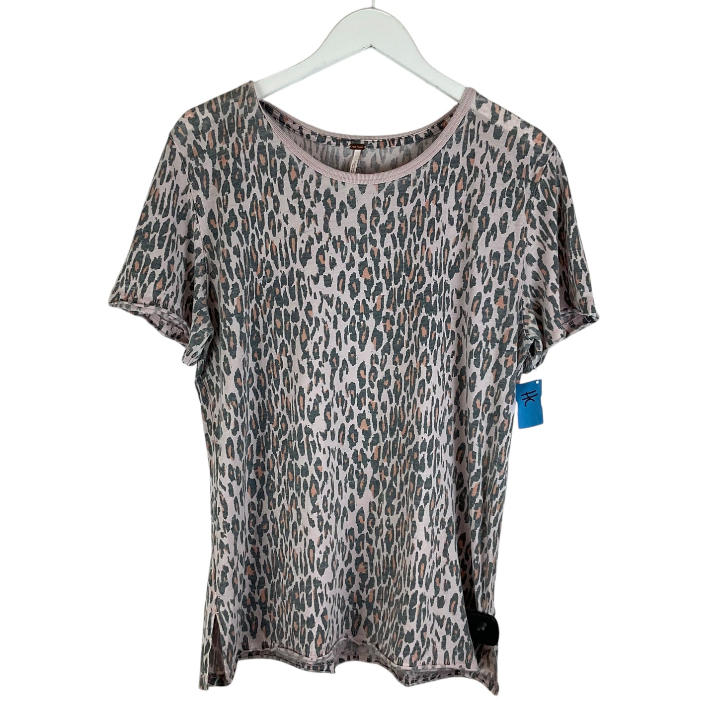 Top Short Sleeve By Free People In Animal Print, Size: M