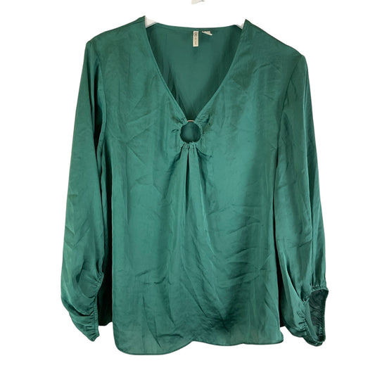 Top Long Sleeve By Cato In Green, Size: Xl