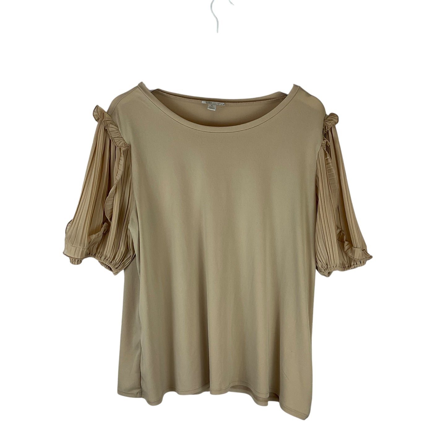 Top Long Sleeve By Cato In Tan, Size: Xl