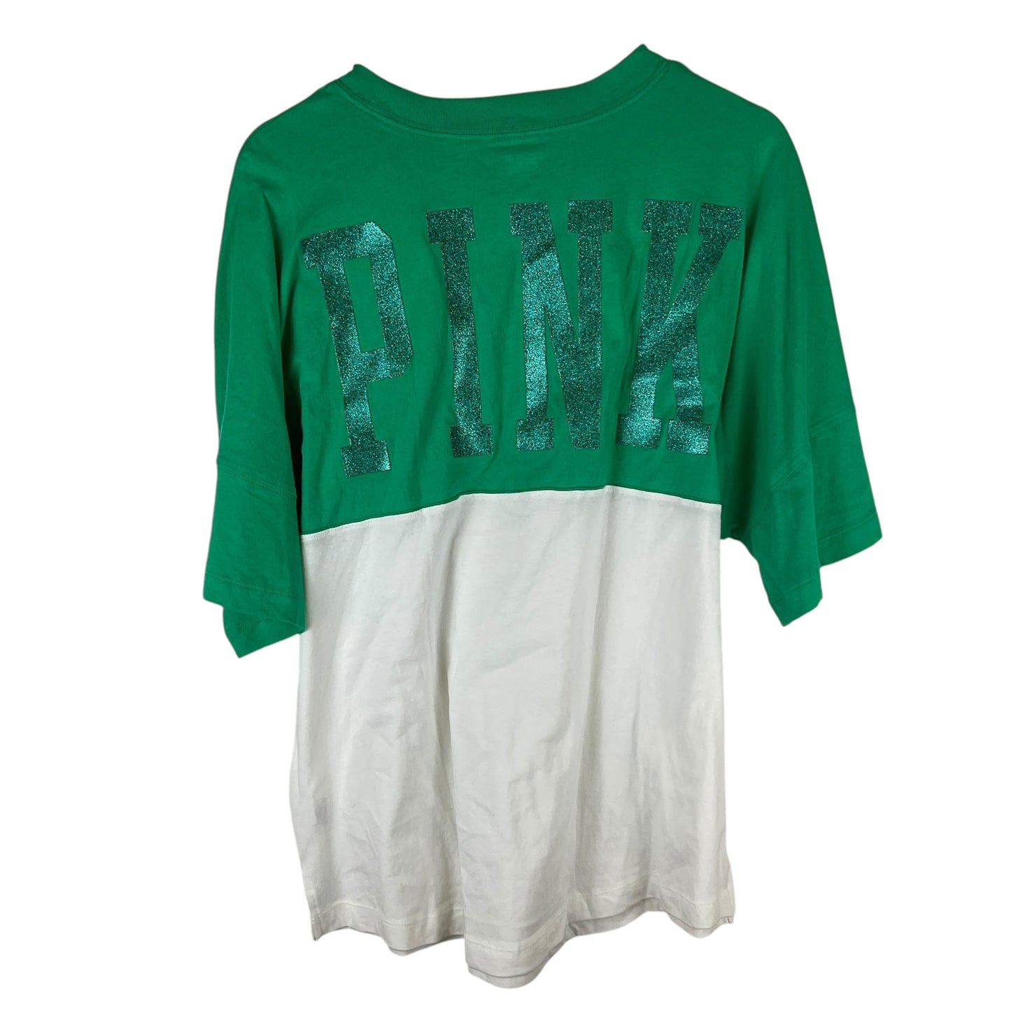 Top Short Sleeve By Pink In Green & White, Size: L