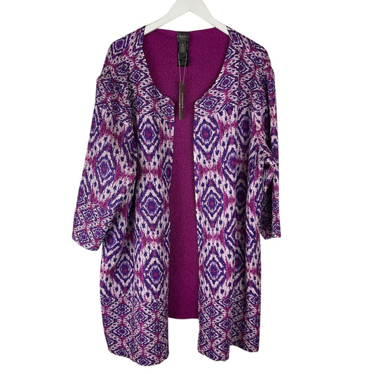 Cardigan By Chicos In Pink & Purple, Size: 4x