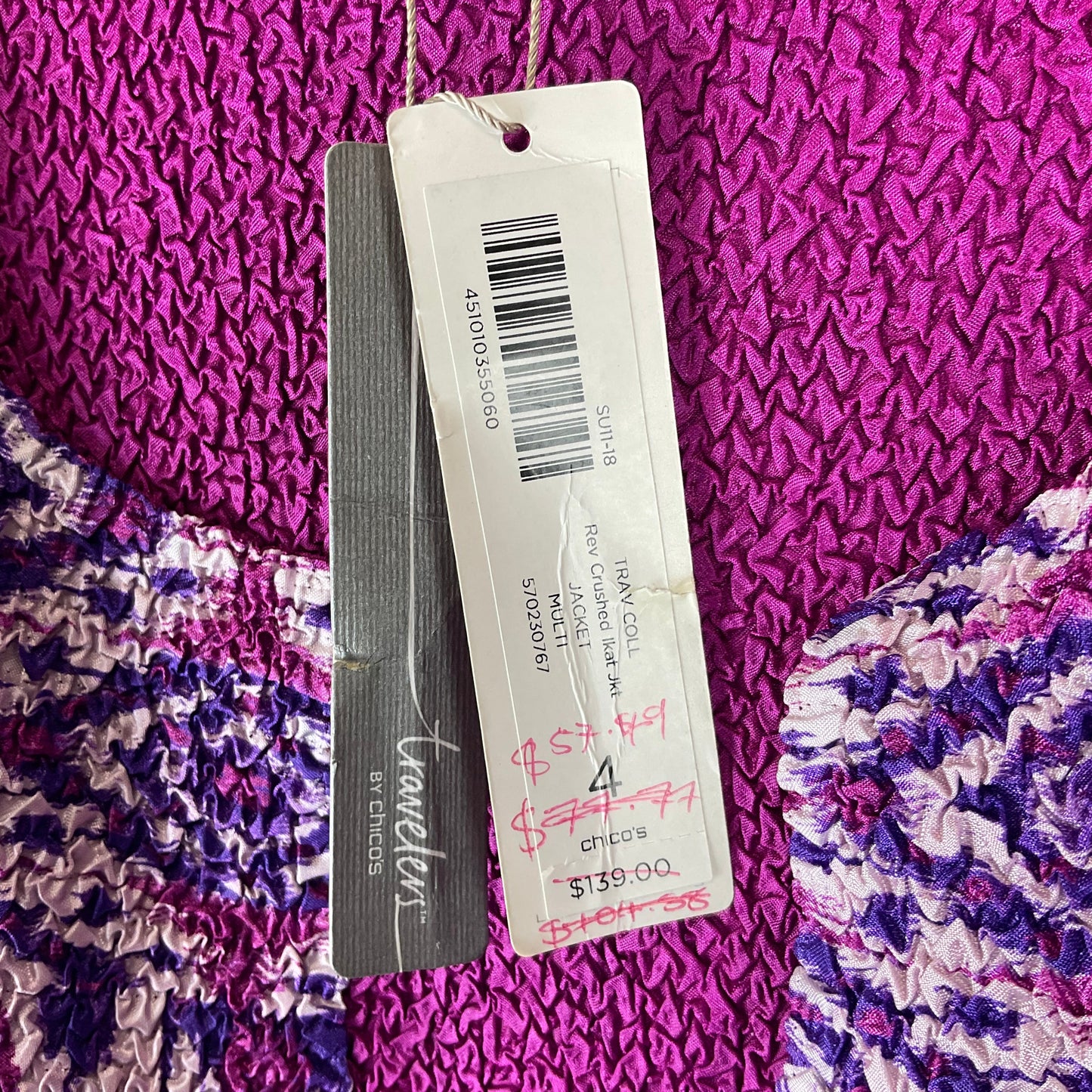 Cardigan By Chicos In Pink & Purple, Size: 4x