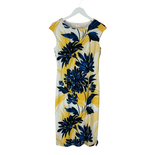 Dress Casual Midi By London Times In Blue & Yellow, Size: 4