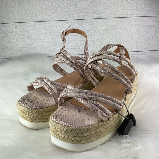 Sandals Heels Wedge By Comfort Casual In Snakeskin Print, Size: 9