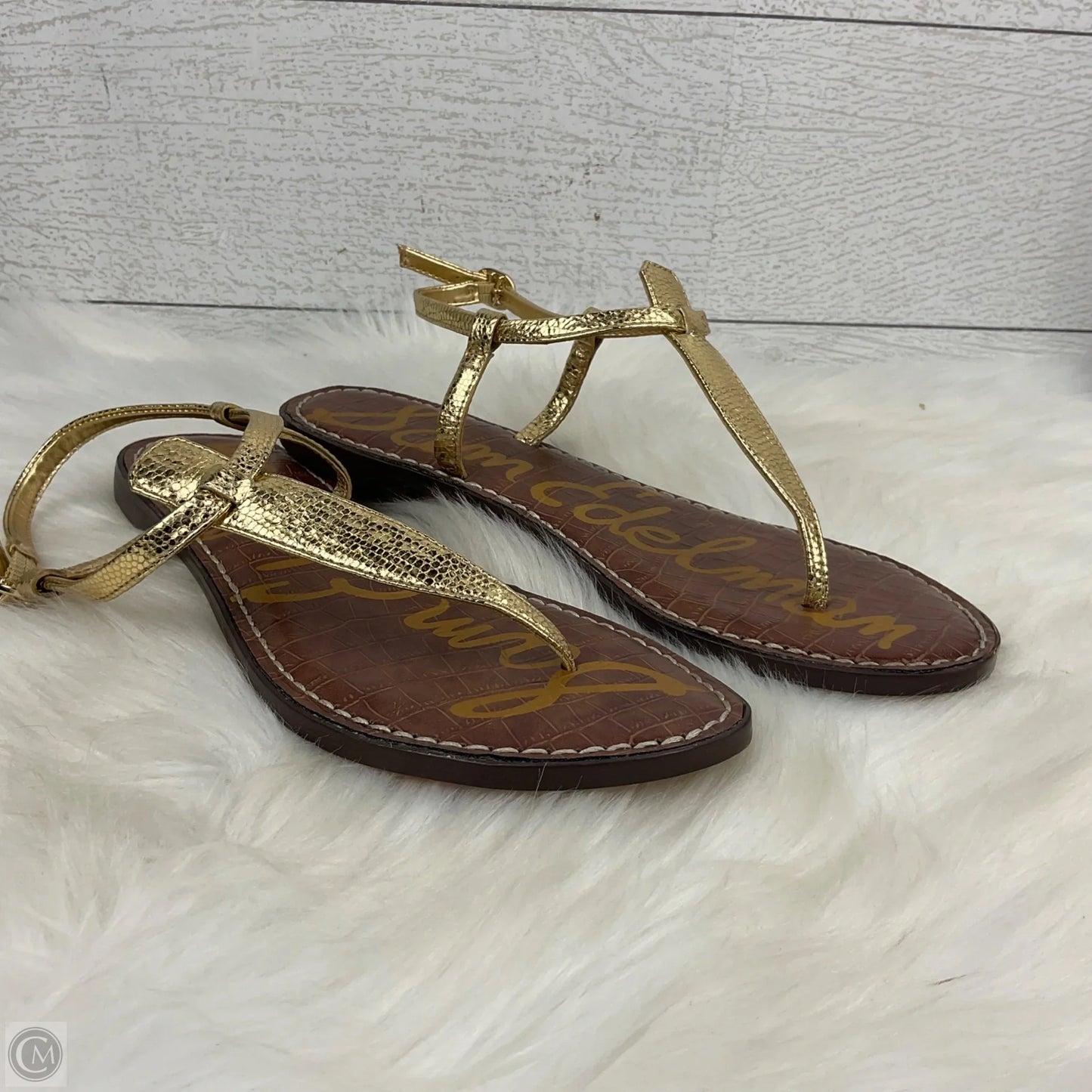 Sandals Flip Flops By Sam Edelman In Gold, Size: 8.5