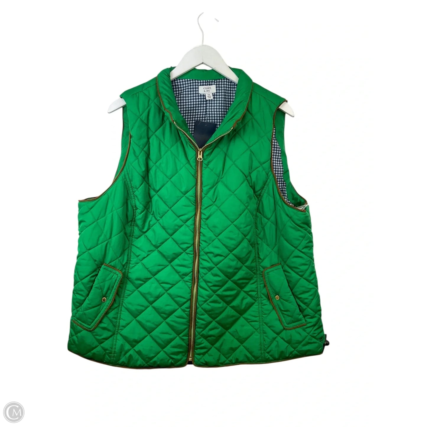 Vest Puffer & Quilted By Crown And Ivy In Green, Size: 3x